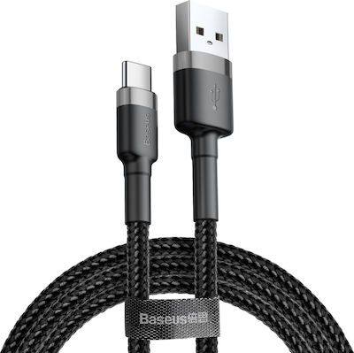 Baseus Cafule Braided USB 2.0 Cable USB-C male - USB-A male Black 0.5m (CATKLF-AG1)