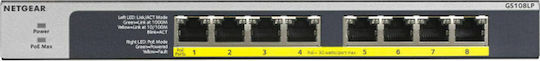 NetGear GS108LP Unmanaged L2 PoE+ Switch με 8 Θύρες Ethernet