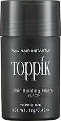 Toppik Ίνες Κάλυψης Αραίωσης Μαλλιών με Κερατίνη Hair Building Fibers Regular Black 12gr