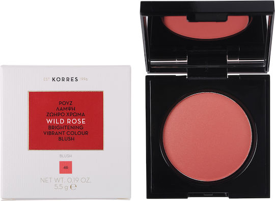 Korres Blush Wild Rose Brightening Vibrant Colour 46 Bright Coral 5.5gr