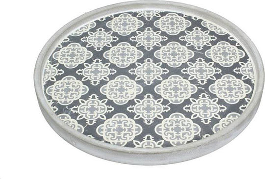 Zaros Dekorative Runde Betondekorative Platte Grau 30x30x2.5cm