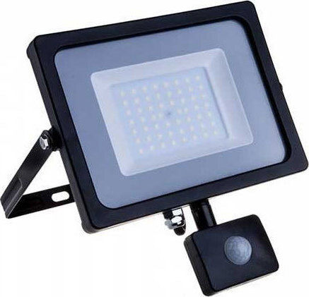 V-TAC Waterproof LED Floodlight 50W Warm White 3000K with Motion Sensor IP65