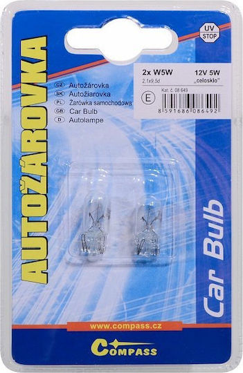 Compass Lămpi Autoturismului T10 12V 5W 2buc