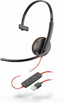 Plantronics Blackwire C3210 On Ear Multimedia Headphone with Microphone USB-A