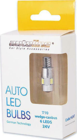 Autoline Lamps Car T10 Canbus LED Orange 24V 2pcs
