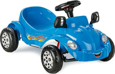 Happy Herby Kids Foot-to-Floor Car One-Seater with Pedal Blue