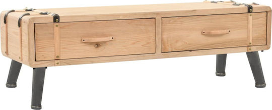 TV Stand Made of Solid Wood Beige L120xD33xH35cm