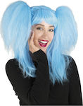 Carnival Wig with Braid Blue Pin-Up Γαλάζια