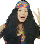 Hippie Wig Black Carnival Wig Hippie Curly Brunette