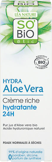 So'Bio Etic Aloe Vera Rich 24h Day Cream Reich 24h Creme Gesicht Tag mit Aloe Vera 50ml