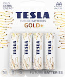 Tesla Batteries Gold+ Αλκαλικές Μπαταρίες AA 1.5V 4τμχ