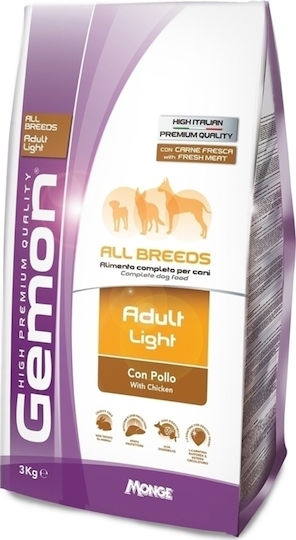 Monge Gemon All Breeds Adult Light 20kg Ξηρά Τροφή για Ενήλικους Σκύλους με Κοτόπουλο