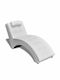 Recliner of Faux Leather White L150xW55xH72cm
