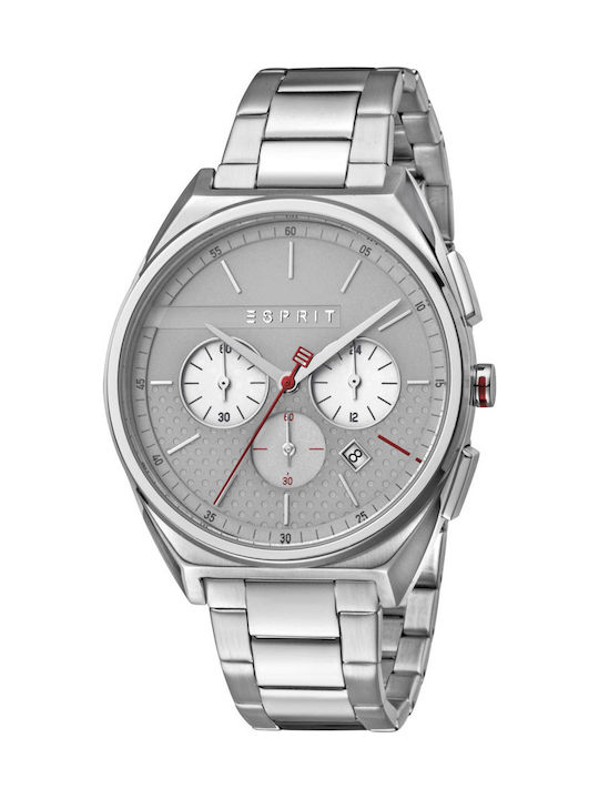 Esprit Ease Men's Watch 42mm Chronograph Battery with Silver Metal Bracelet