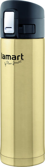 Lamart Flask Branche Bottle Thermos Stainless Steel 420ml Gold with Mouthpiece