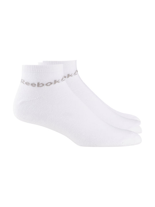 Reebok Active Core Three Pack Αθλητικές Κάλτσες Λευκές 3 Ζεύγη