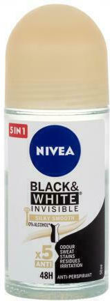 Nivea Black & White Invisible Silky Smooth After Shaving Anti-perspirant Deodorant 48h In Roll-On 50ml