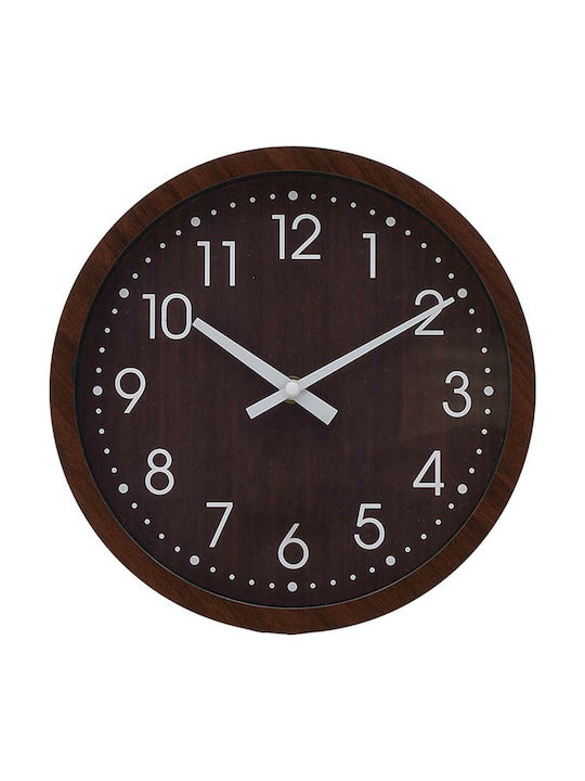 Inart Wall Clock Plastic Brown Ø25cm