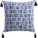 Inart Blue Sofa Cushion 4pcs 40x40cm
