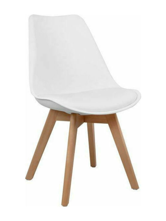 Lora Kitchen Polypropylene Chair White 47x56.6x82cm