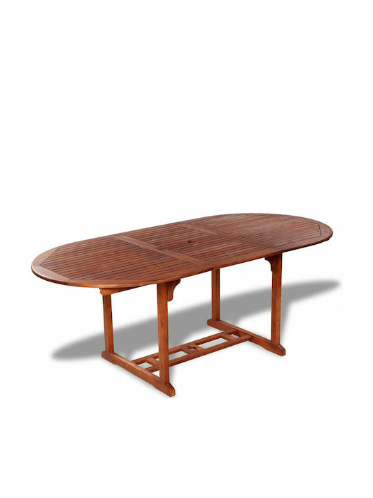 Outdoor Dinner Extendable Wood Table Cherry 150(+50)x100x74cm