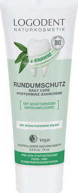 Logona Extra Fresh Daily Care Peppermint Toothpaste Zahnpasta für Platte 75ml