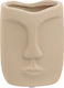 Inart Decorative Vase Face Beige 10.5x8.5x13.5cm