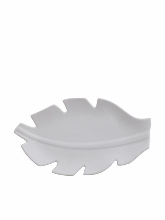 Inart Oval Ceramic Decorative Platter White 33.5x19x3cm