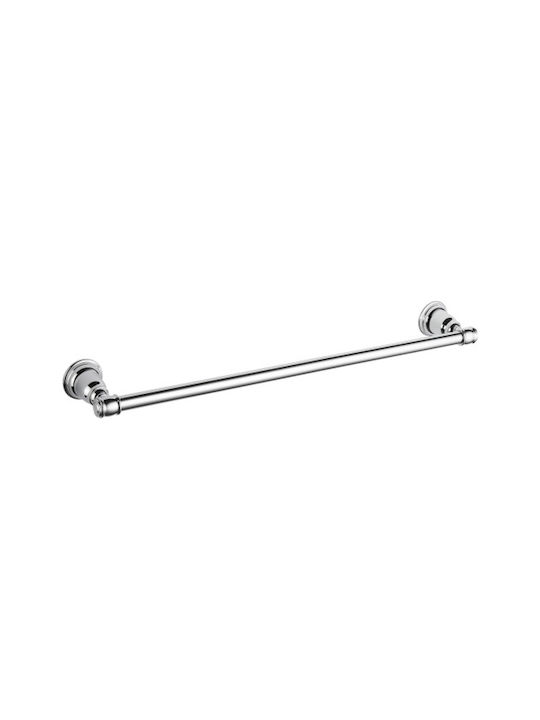 Ravenna Retro Single Wall-Mounted Bathroom Rail Silver