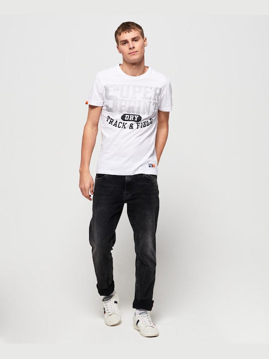 Superdry Track And Field Metallic Men's Short Sleeve T-shirt White