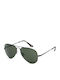 Ray Ban Aviator Metal II Sunglasses with Black Metal Frame and Green Lens RB3689 9148/31