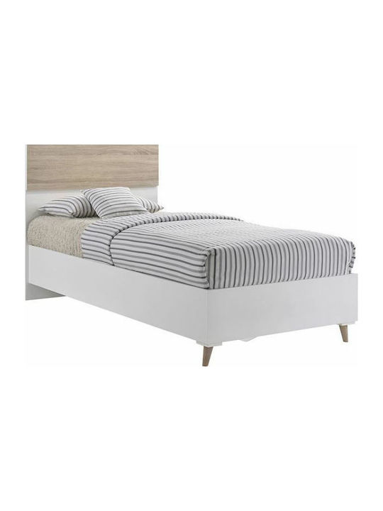 Alida Κρεβάτι Μονό Ξύλινο Λευκό για Στρώμα 90x200cm