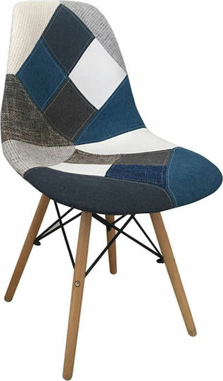 Art Dining Room Fabric Chair Blue 47x54x82cm 4pcs