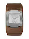 Guess Men's Watch 20mm Battery with Brown Leather Strap