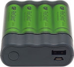 GP Batteries Charge Anyway X411 USB Φορτιστής 4 Μπαταριών Ni-MH Μεγέθους AA/AAA Σετ με 4x AA 2600mAh