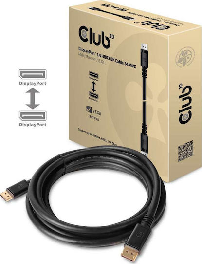 Club3D Cable DisplayPort male - DisplayPort male 4m Μαύρο (CAC-1069B)