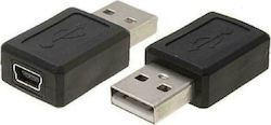 Powertech CAB-U111 USB-A male σε mini USB female