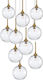 Luma Clear Gold Pendant Chandelier for 12 Bulbs G9 Frost Chrome