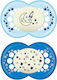 Mam Orthodontic Pacifiers Silicone Stars-Moon Blue-Blue Night for 16+ months 2pcs