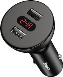 Baseus Car Charger Black Total Intensity 4.8A with Ports: 2xUSB