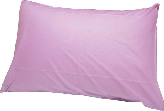 Le Blanc Cotton Line Pillowcase Set with Envelope Cover Lila 50x70cm.