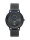 Police Watch Battery with Black Metal Bracelet P15402JSBL-61UMM