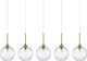 Luma Clear Gold Pendant Chandelier Rail Gold