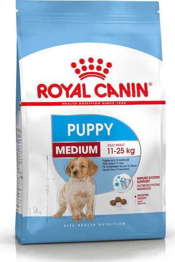 Royal Canin Medium Puppy 10kg Hrană Uscată pentru Căţei de Rase Medii cu Porumb, Pui și Orez