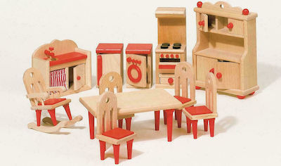 Goki Furniture for Flexible Puppets Kitchen Furniture for Dollhouse