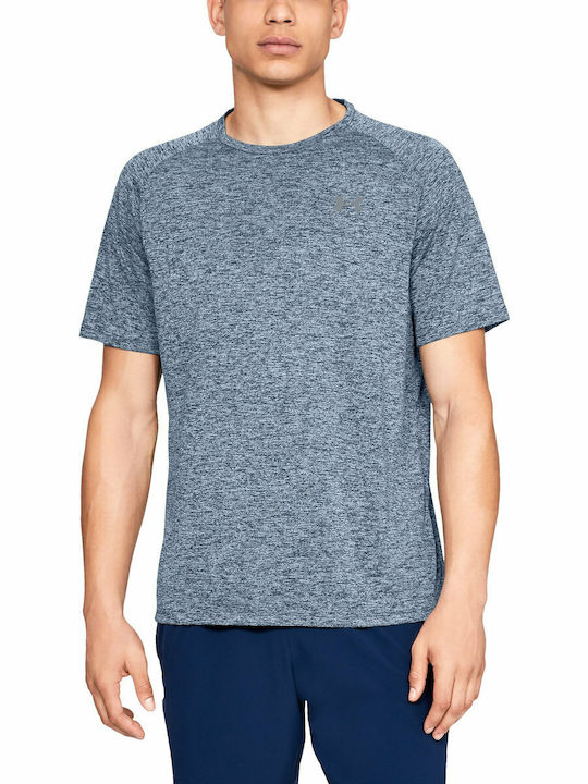 Under Armour Tech Bărbați T-shirt Sportiv cu Mânecă Scurtă Albastru