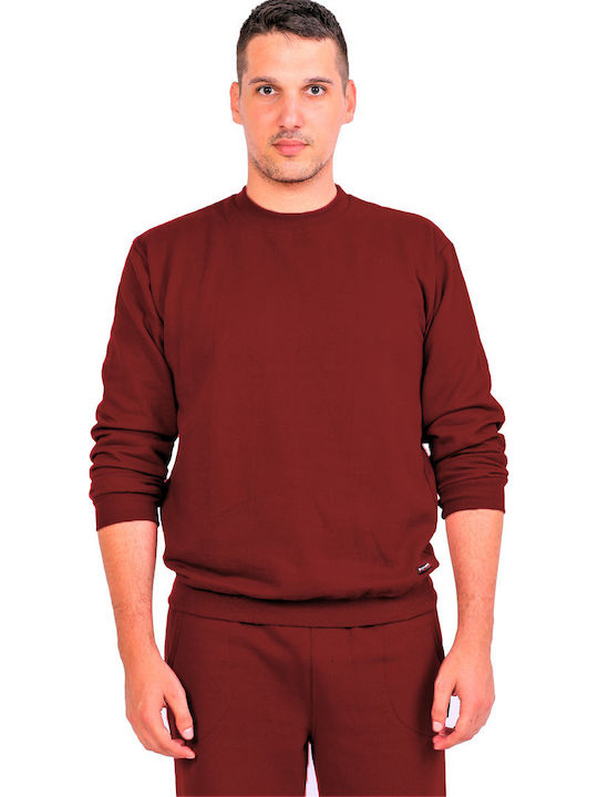 Bodymove -2 Herren Sweatshirt mit Taschen Burgundisch