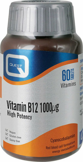 Quest Vitamin B12 Βιταμίνη για την Υγεία του Νευρικού Συστήματος 1000mg 60 ταμπλέτες