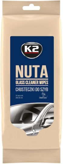K2 Nuta Wipes Καθαριστικά Μαντηλάκια Τζαμιών Αυτοκινήτου 24τμχ