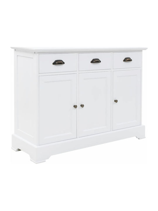 Wooden Buffet with Drawers White L102xW35xH77.5cm